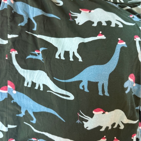 Kickee Pants Santa Dinos Women’s Loosey Goosey Teal Green Holiday Pajama Set - Picture 6 of 6